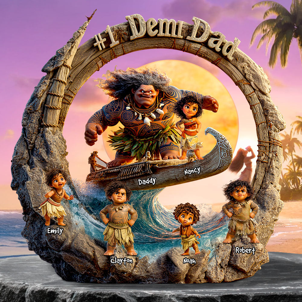 #1 Demi Dad: A Personalized Acrylic Plaque for Dads, Grandpas, and All Father Figures Shaped Plaques PopCulturePrints