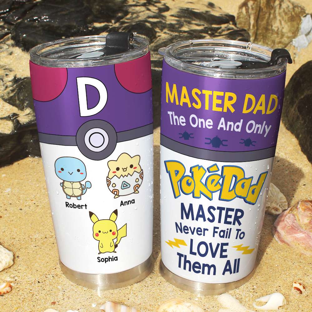 Personalized Pokedad Tumbler - The One and Only Master Dad Gift