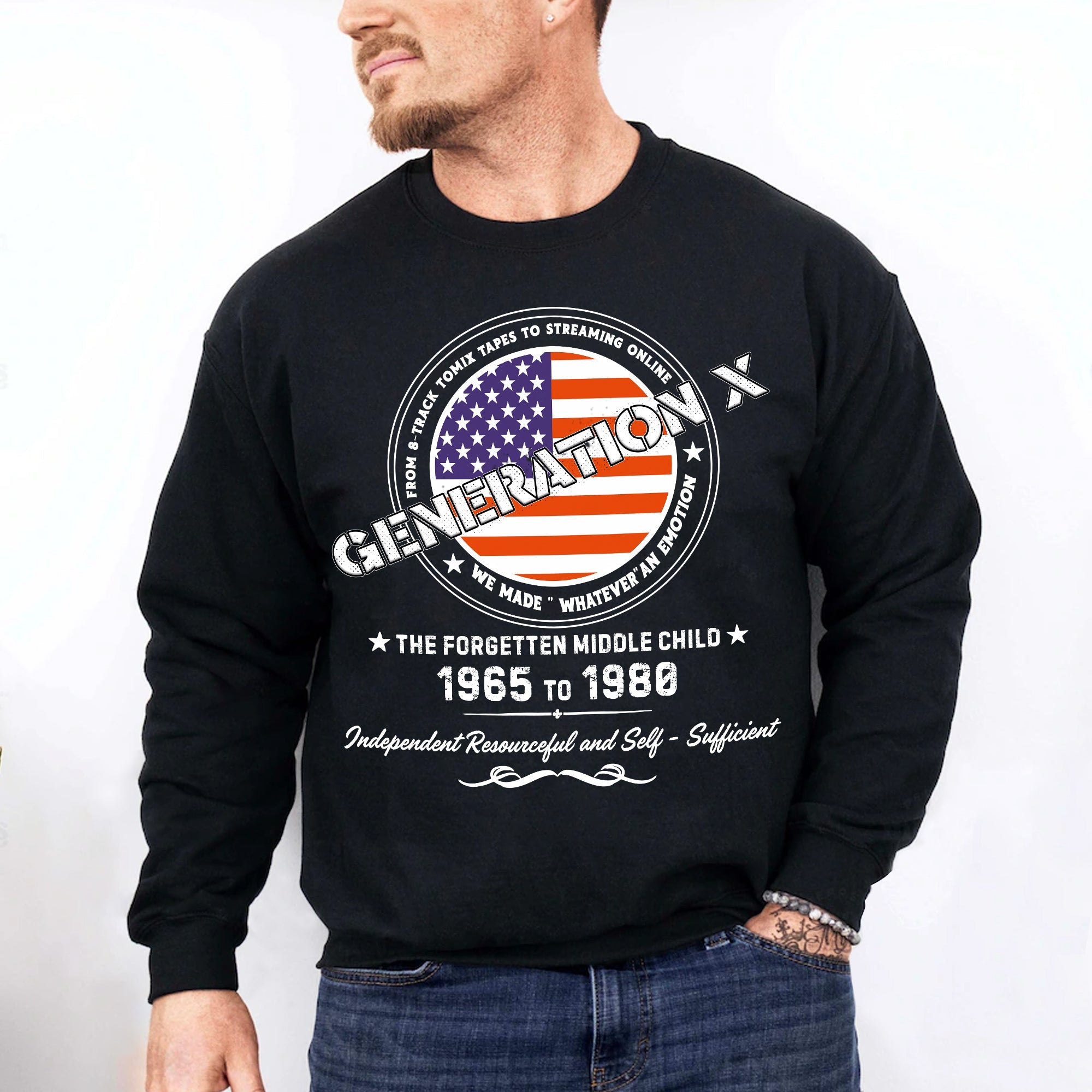 Generation X Retro Sweatshirt - Celebrate the Independent Middle Child