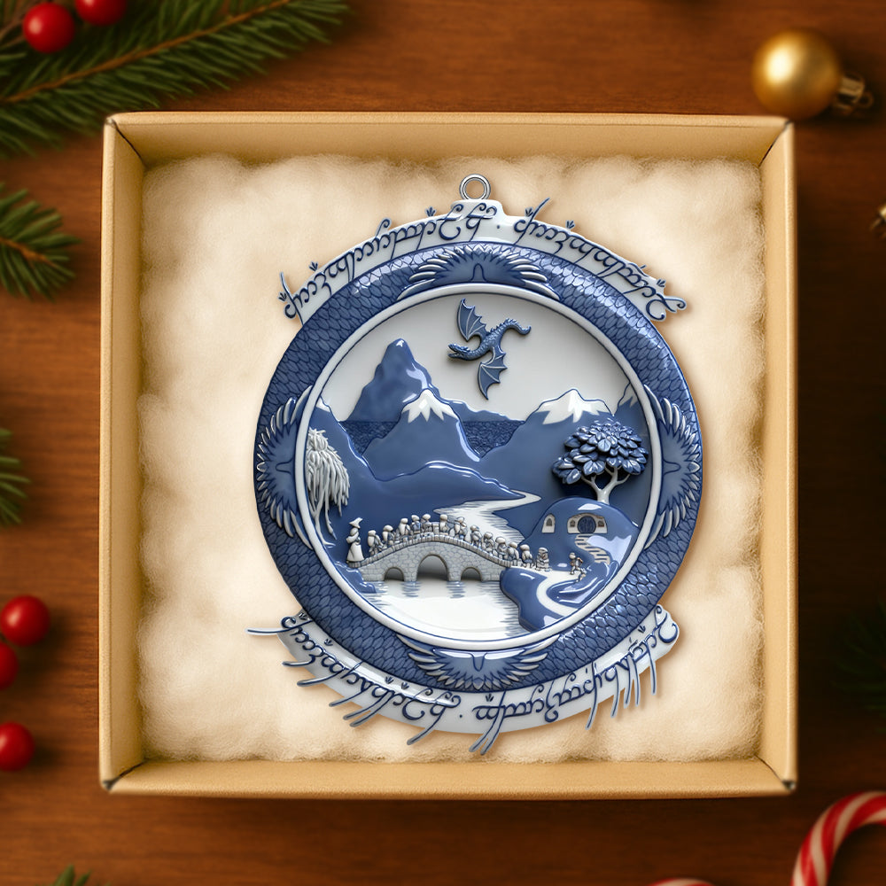 Blue Fantasy Ornament - Personalized Gift for Movie Fans Ornament PopCulturePrints