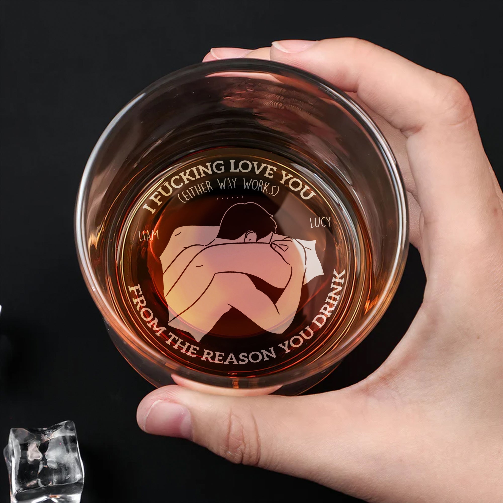 Personalized Engraved Whiskey Glass for Couples - A Unique Love Gift Whiskey Glass PopCulturePrints