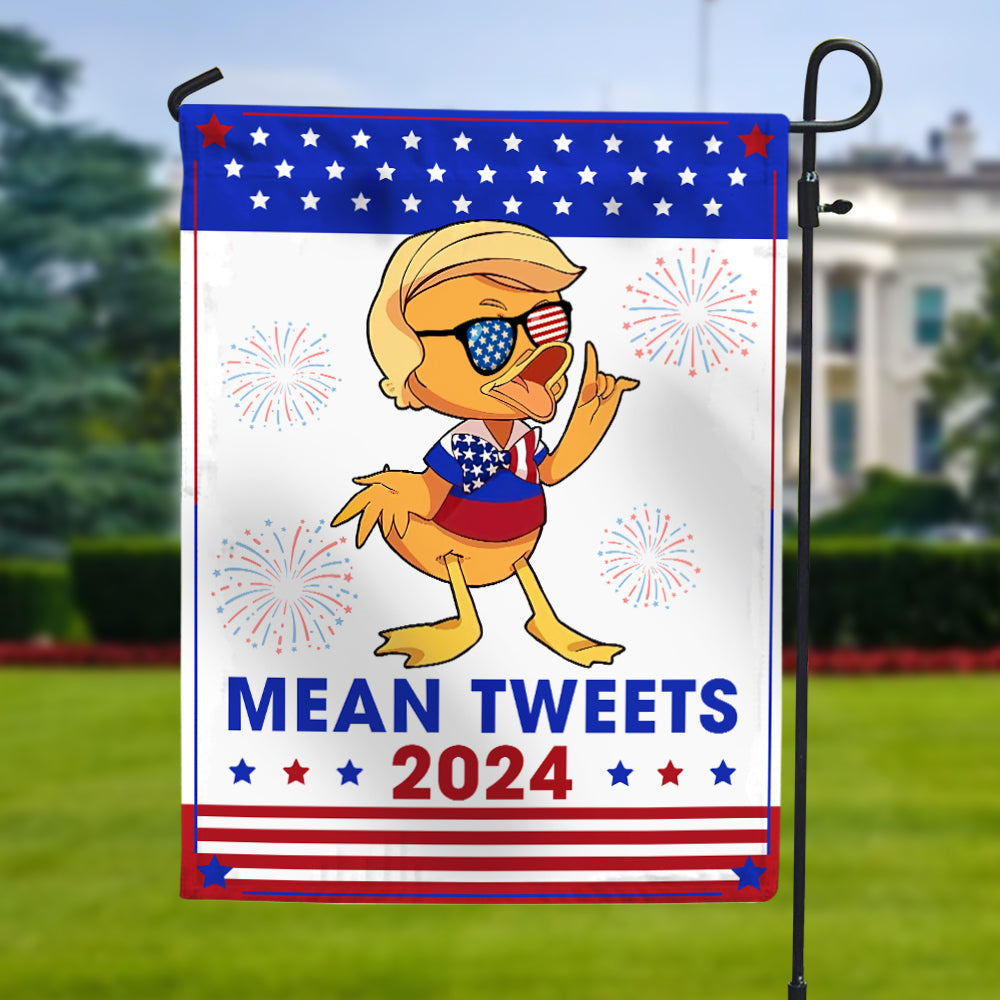 Funny Mean Tweets 2024 Garden Flag – Patriotic Duck Design Garden Flag PopCulturePrints