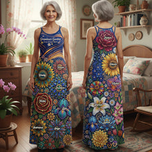 Load image into Gallery viewer, Grandma's Garden - Personalized Suspender Maxi Dress for Grandmas Dress PopCulturePrints
