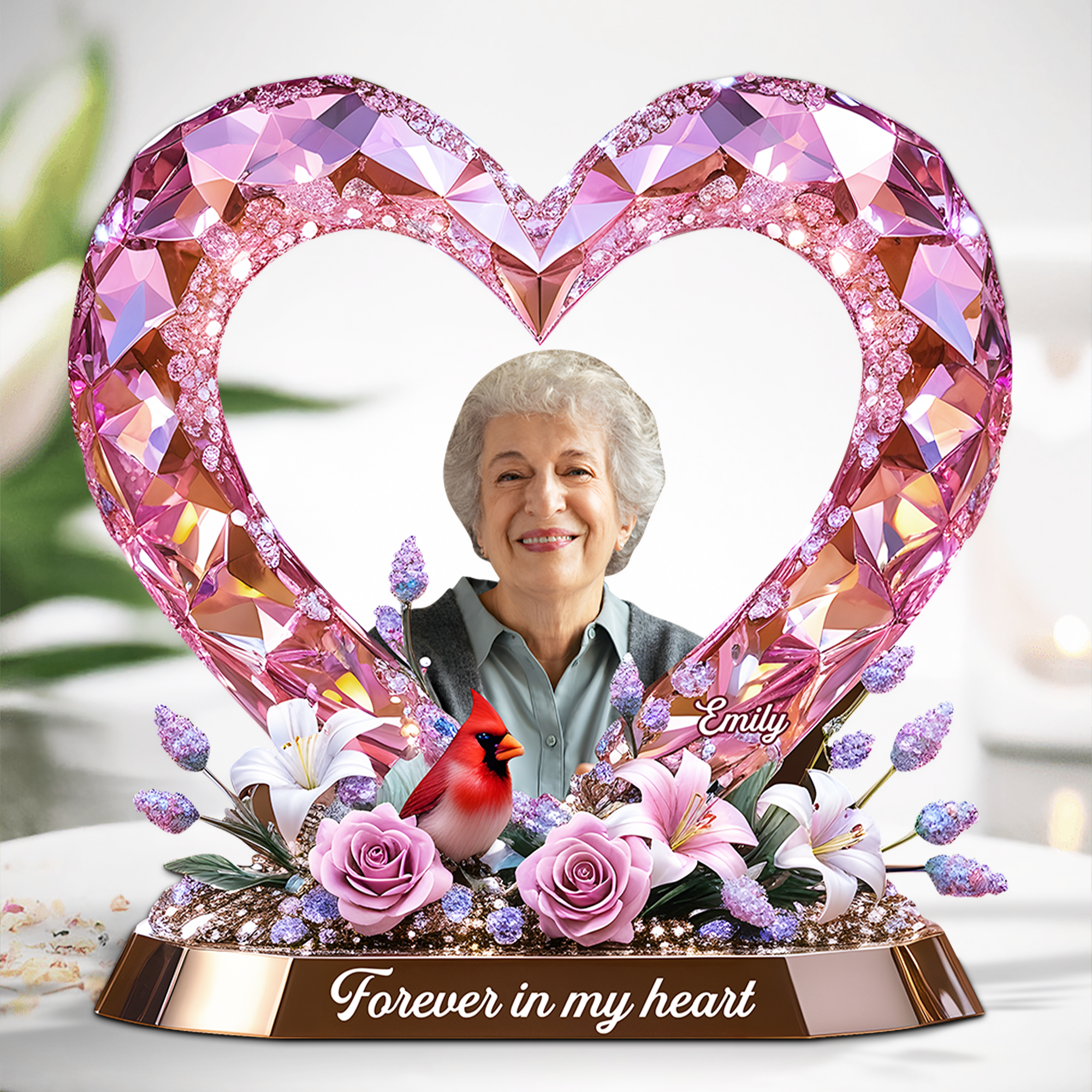 Forever in My Heart - Custom Memorial Plaque for Loved Ones Shaped Plaques PopCulturePrints