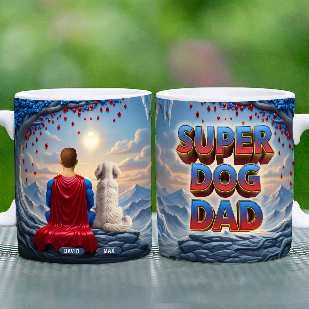 “The Best Buddy Every Dog Dad Deserves” - Personalized Super Dog Dad Coffee Mug - A Gift for Dog Lovers Coffee Mug PopCulturePrints
