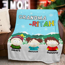 Load image into Gallery viewer, Customized Cartoon Character Blanket for Grandma - Personalized Gift Blanket PopCulturePrints
