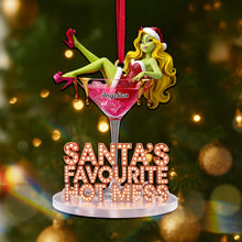 Load image into Gallery viewer, Santa&#39;s Favourite Hot Mess – Fun Christmas Cocktail Ornament Personalized for Her Ornament PopCulturePrints
