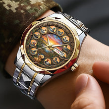 Load image into Gallery viewer, "For the Love of the Hunt: A Unique Timepiece" - Waterfowl Duck Hunting Steel Men's Watch - Personalized Gift for Hunters Men's Watch PopCulturePrints
