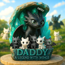 Load image into Gallery viewer, Daddy, A Legend With Wings - Personalized Acrylic Plaque for Dragon Fans Shaped Plaques PopCulturePrints
