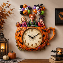 Load image into Gallery viewer, Bewitched By Time Acrylic Hanging Wall Clock - A Magical Personalized Gift for Halloween Lovers
