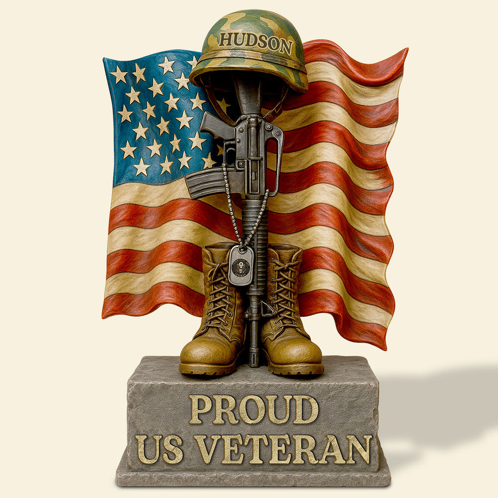 "Honor Your Hero: A Proud Tribute to Veterans" - Personalized Veteran Dad Acrylic Plaque - Gift for Dad, Grandpa, or Father Figures Shaped Plaques PopCulturePrints