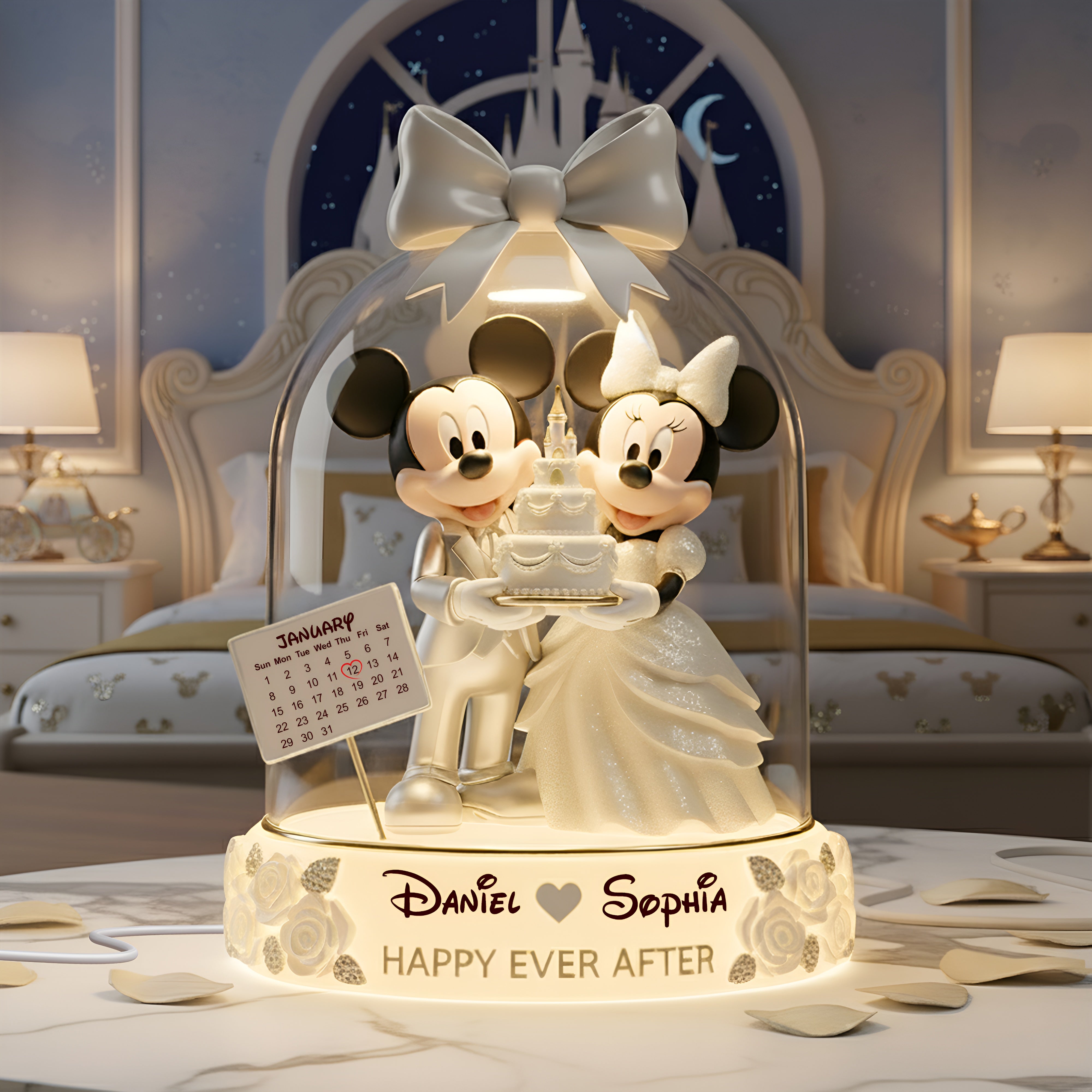 Happy Ever After: Personalized Wedding Couple Acrylic Light Box - Custom Gift for Couples Light Box PopCulturePrints