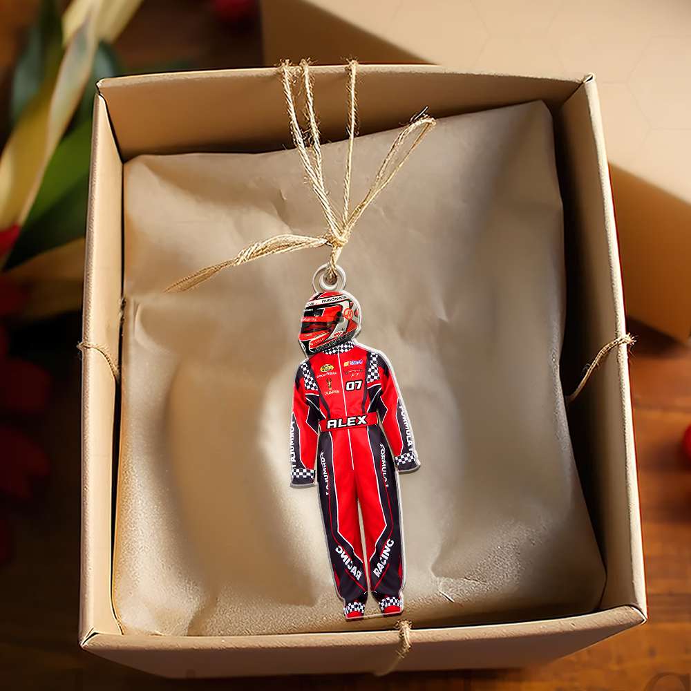 Personalized Racing Lover Christmas Ornament - Custom Racing Suit Ornament PopCulturePrints