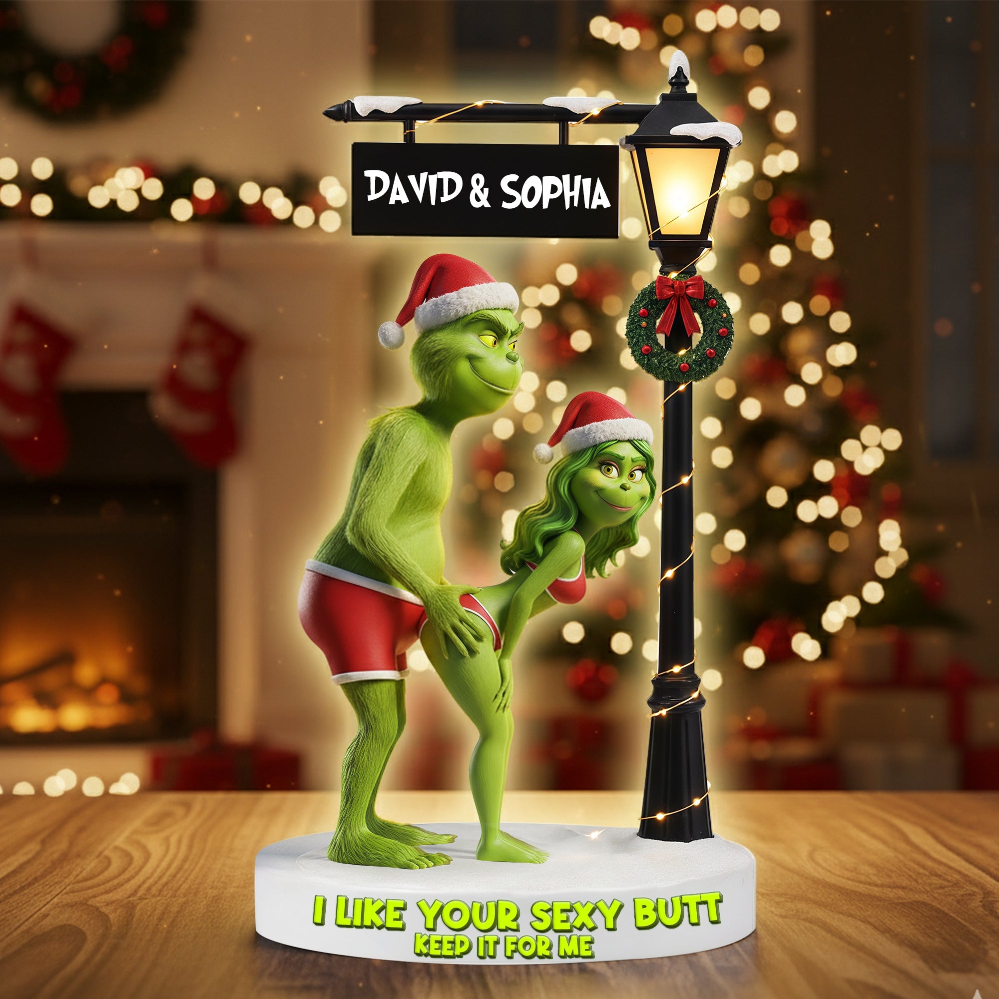 I Like Your Sexy Butt - Personalized Cheeky Green Monster Couple Acrylic Light Box Light Box PopCulturePrints