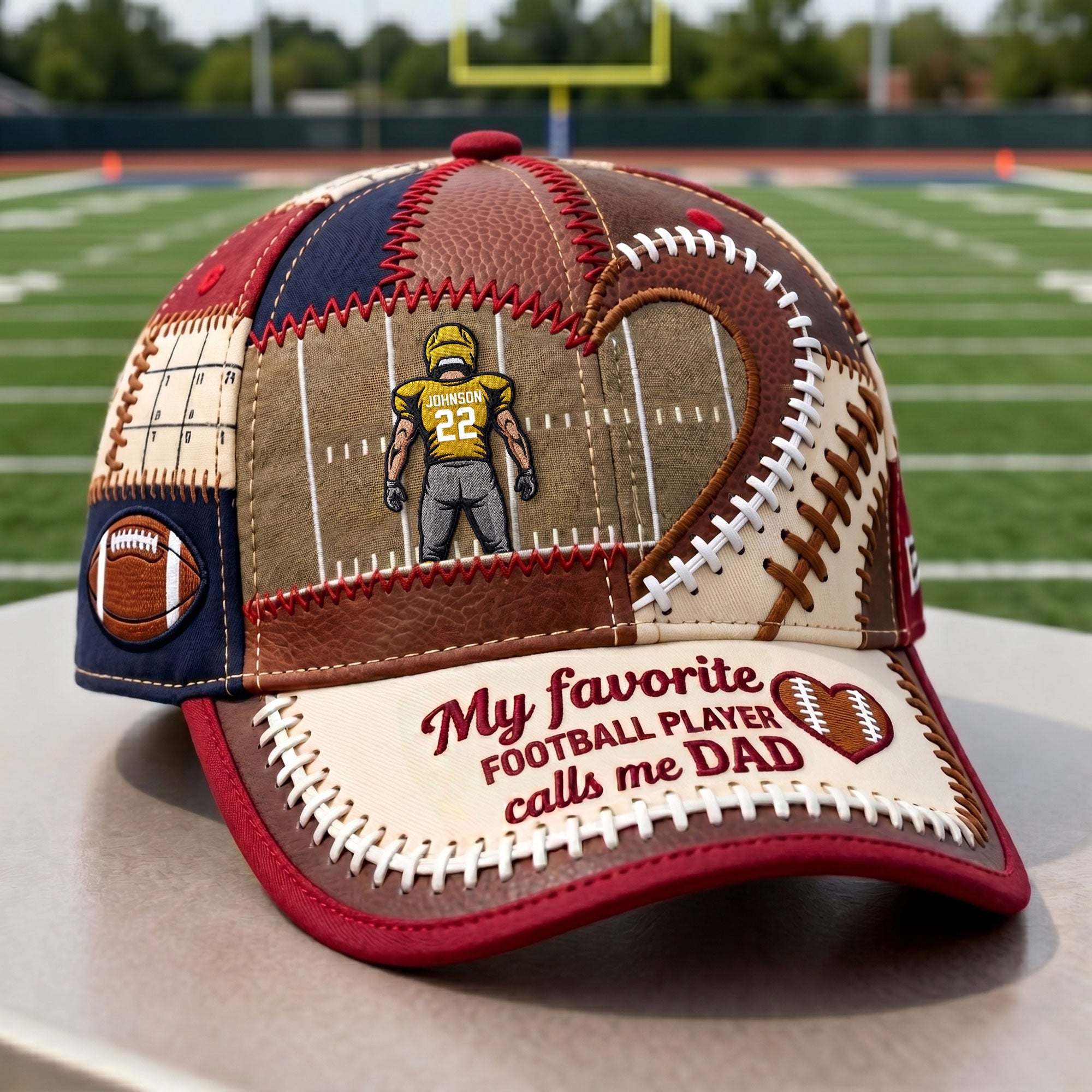 My Favorite Football Player Calls Me Dad - Personalized Classic Cap Caps PopCulturePrints