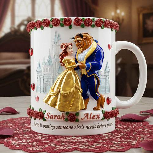 Love is Putting Someone Else's Needs Before Yours - Fairy Tale Couple Coffee Mug - Personalized Gift for Couples Coffee Mug PopCulturePrints