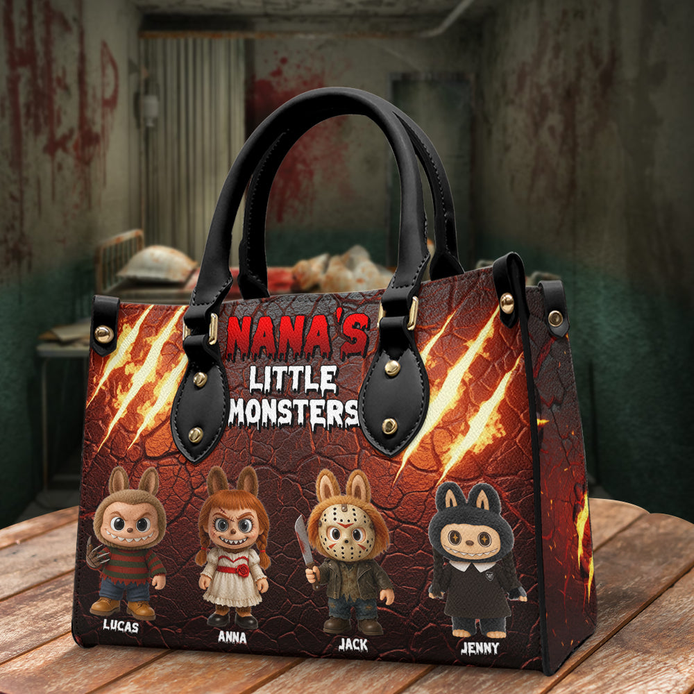 "Embrace Your Inner Monster" - Personalized Leather Bag for Mom and Grandma - Perfect Custom Gift for Horror Lovers Leather Bag PopCulturePrints