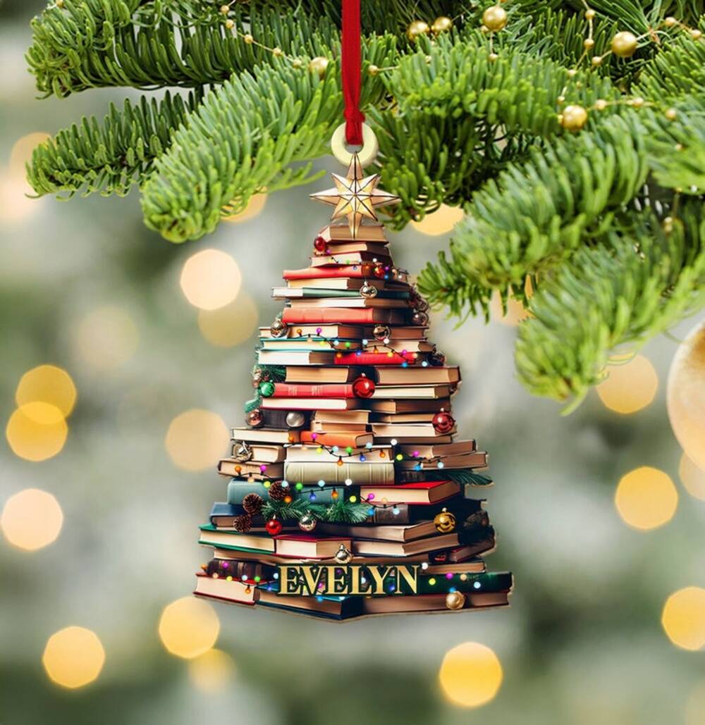 Personalized Christmas Ornament for Book Lovers with Custom Book Club Name