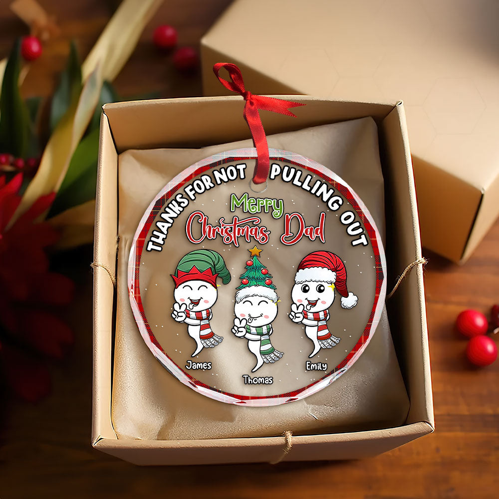 Funny Personalized Christmas Ornament for Dad - Custom Names Ornament PopCulturePrints