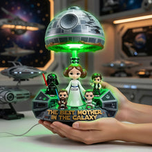Load image into Gallery viewer, "The Best Mother in the Galaxy" - Spaceship Sci-fi Theme Personalized Acrylic Light Box - Gift for Mom, Grandma, and All Star Wars Fans Light Box PopCulturePrints
