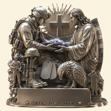 Load image into Gallery viewer, God Bless Our Veteran Plaque - A Personalized Keepsake to Honor Your Loved One
