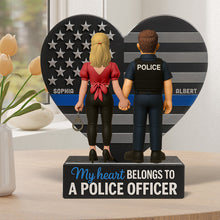 Load image into Gallery viewer, My Heart Belongs to a Police Officer - Personalized Acrylic Plaque for Couples Shaped Plaques PopCulturePrints
