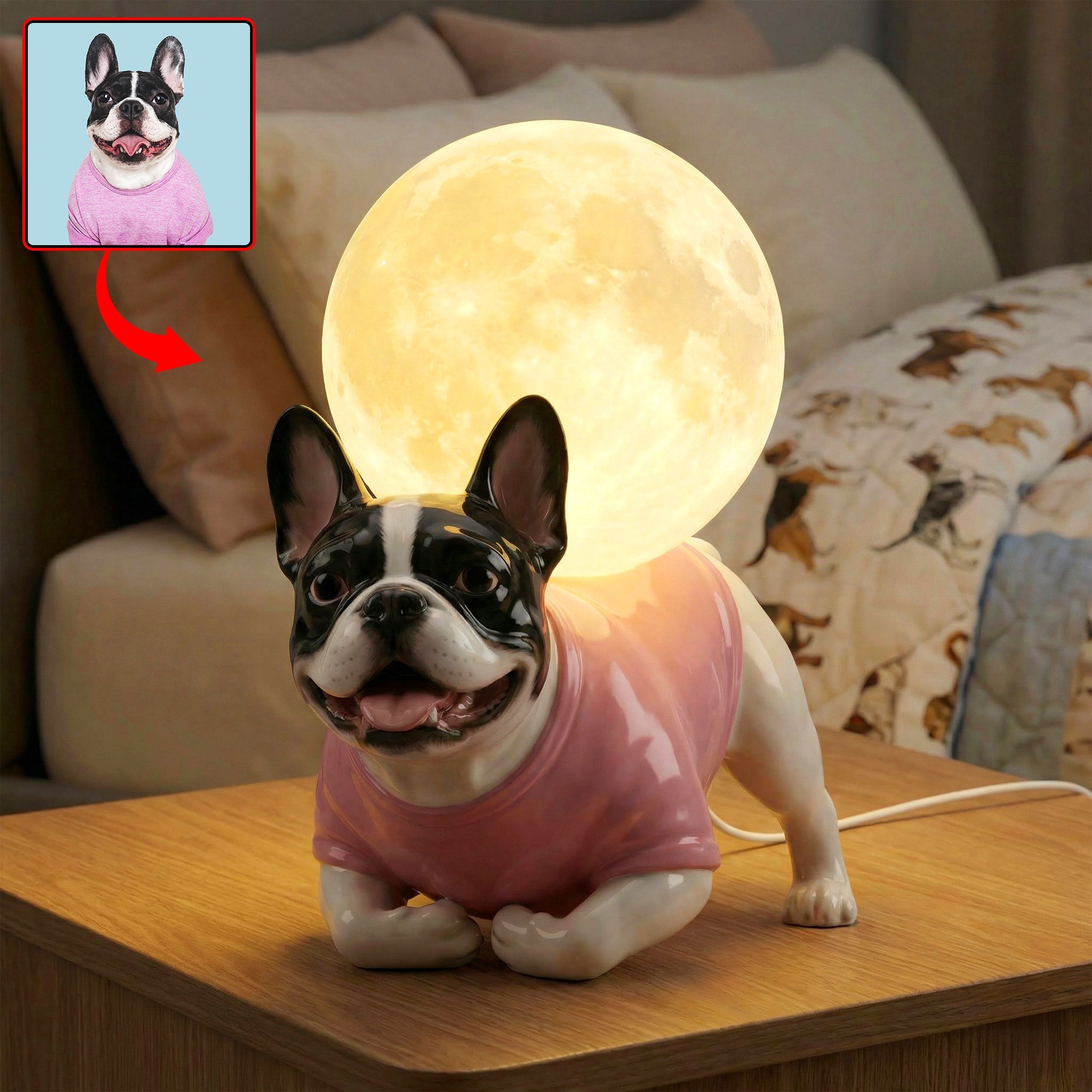 Illuminate Your Love: Custom Dog Moon Light Box - Personalized Gifts for Dog Lovers Light Box PopCulturePrints