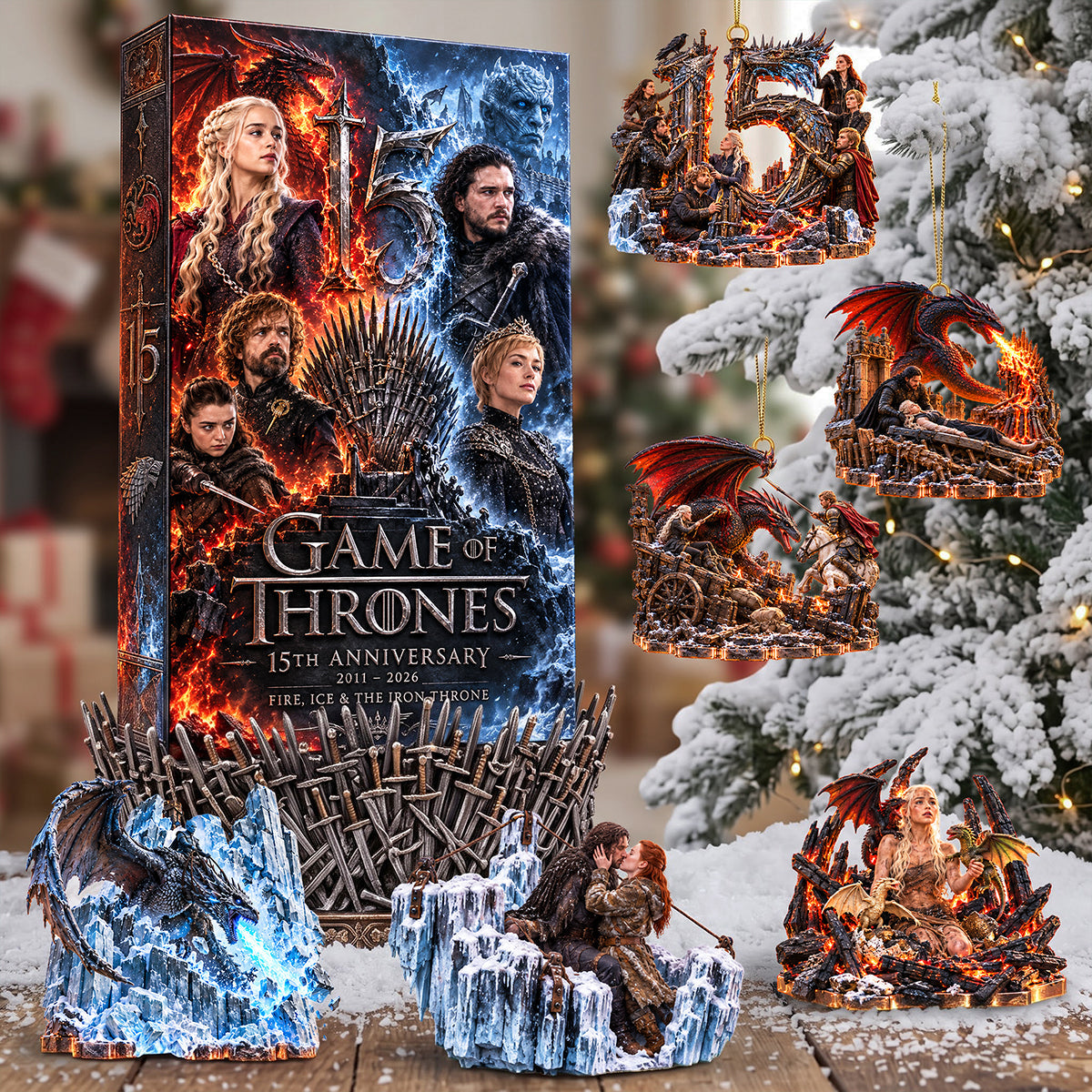 "Celebrate 15 Years of Epic Fantasy!" - 15th Anniversary Game of Thrones Christmas Advent Calendar Blind Box - Personalized Gifts for Fans