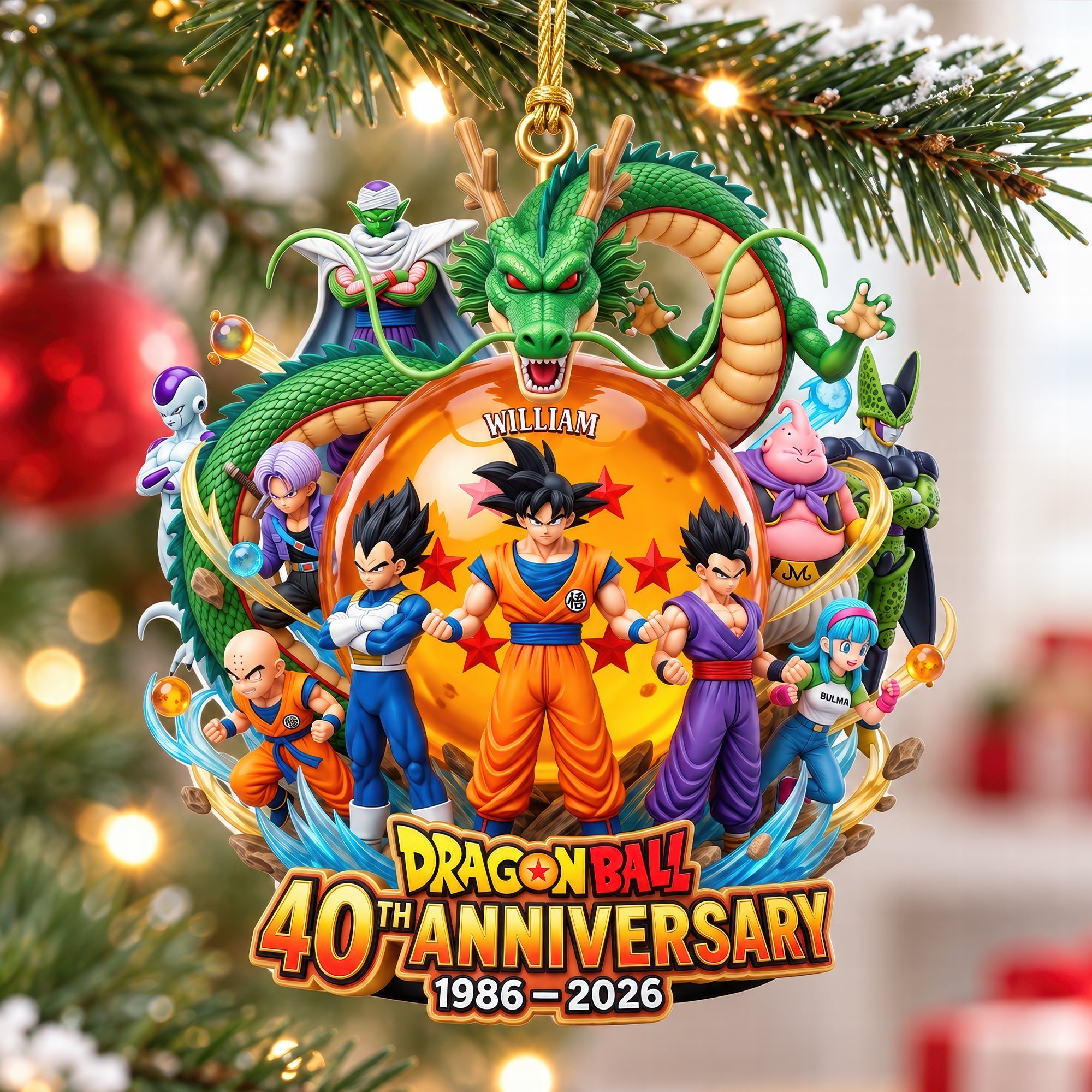 Celebrating 40 Years of Adventure - Personalized Dragon Ball Acrylic Ornament - Perfect Gift for Fans Ornament PopCulturePrints