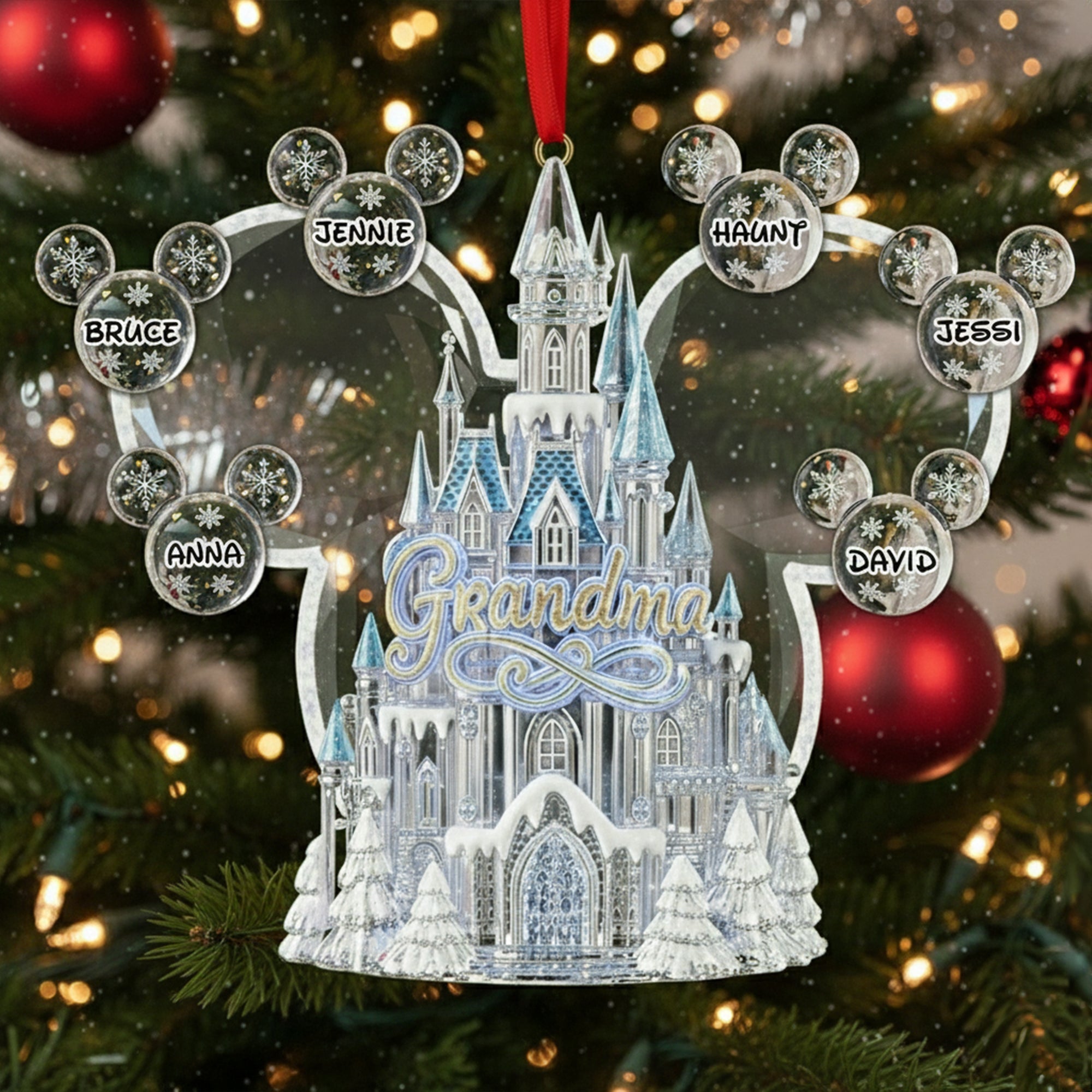 Create Lasting Memories with Our Winter Wonderland Grandma Ornament - Personalized Christmas Gifts for Grandma Ornament PopCulturePrints