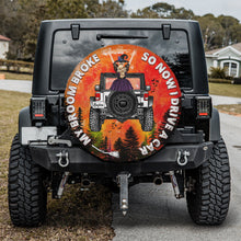 Load image into Gallery viewer, Personalized Gifts For Witch Tire Cover Car Girl &amp; Blood Moon
