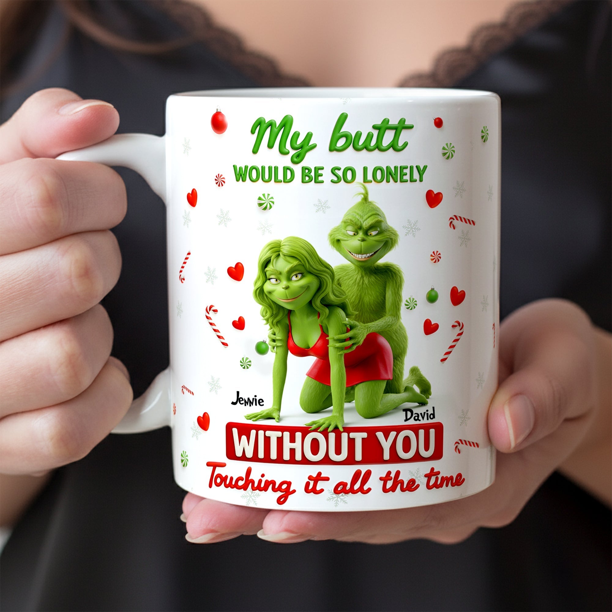 My Butt Would Be So Lonely - Naughty Couple White Coffee Mug - Personalized Gifts for Couples Coffee Mug PopCulturePrints