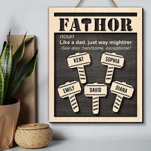 Load image into Gallery viewer, Personalized &#39;Fathor&#39; Wooden Art Sign - Unique Gifts for Dad Wood Sign PopCulturePrints
