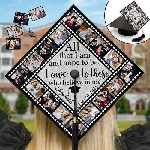 All That I Am And Hope To Be - Personalized Graduation Cap Topper | Custom Gift for Graduates Graduation Cap Topper PopCulturePrints