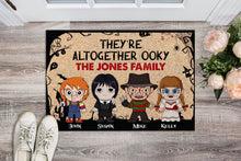 Load image into Gallery viewer, Personalized Horror Family Welcome Mat - Spooky Home Decor Doormat PopCulturePrints
