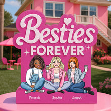 Load image into Gallery viewer, Besties Forever Acrylic Plaque - Custom Personalized Gifts for Your Best Friends Shaped Plaques PopCulturePrints
