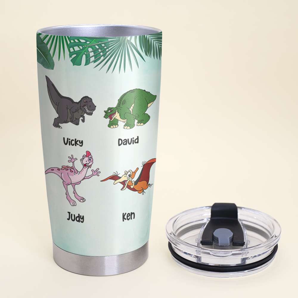 Custom Dinosaur Family Tumbler - Fatherhood Edition