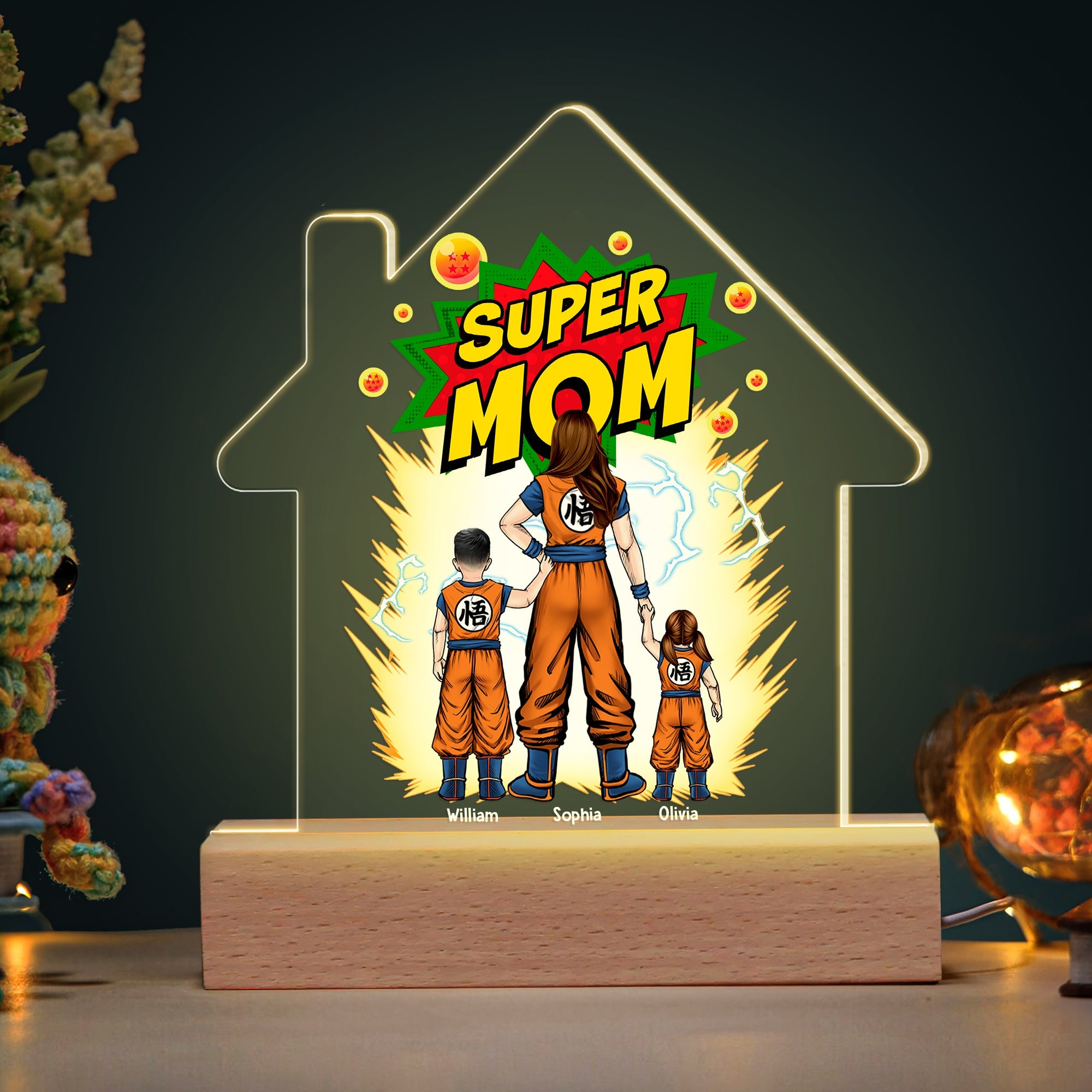 Super Mom Personalized LED Light - Dragon Warrior Theme