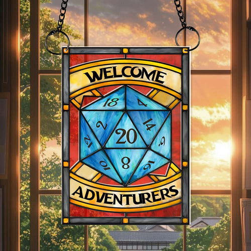 Adventurers' Welcome Suncatcher Ornament for Gamers Suncatcher PopCulturePrints
