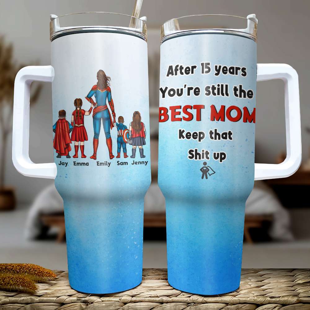 Custom Superhero Mom Tumbler - Personalized Gift for Mom Tumbler Cup PopCulturePrints