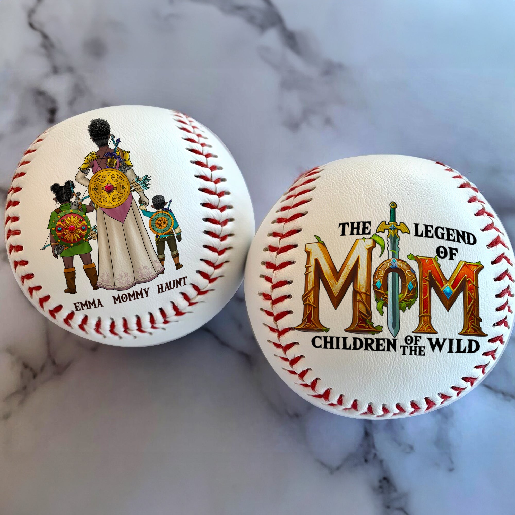 The Legend of Mom - Personalized Baseball Gift for Moms & Grandmas Baseball PopCulturePrints