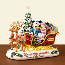 Load image into Gallery viewer, “It’s the Most Wonderful Time of the Year” - Personalized Couple Reindeer Sleigh Acrylic Plaque - Perfect Gift for Couples, Friends, and Family this Christmas Shaped Plaques PopCulturePrints
