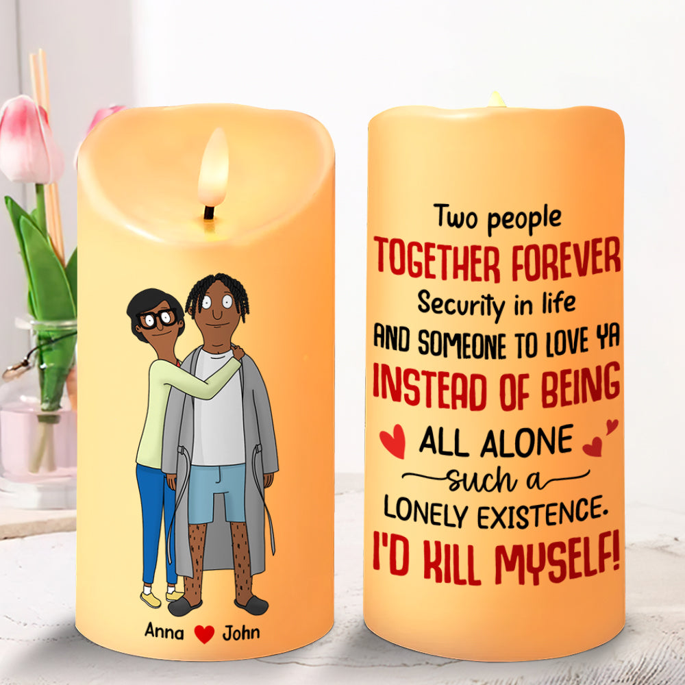 Personalized Couple LED Candle - Together Forever Led Candle PopCulturePrints