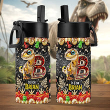 Load image into Gallery viewer, Dino Alphabet Letter Tumbler - A Personalized Adventure for Kids Tumbler Cup PopCulturePrints
