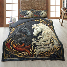 Load image into Gallery viewer, Personalized Horse Couple Quilt Bedding Set - Unique Gift for Couples Blanket PopCulturePrints
