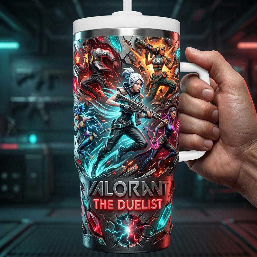 Keep Your Game On! - Futuristic Tumbler Handle, Personalized Gift for Gamers Tumbler Cup PopCulturePrints