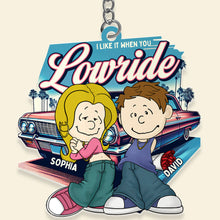 Load image into Gallery viewer, Personalized Lowrider Car Keychain for Couples - Unique Love Gift Keychains PopCulturePrints
