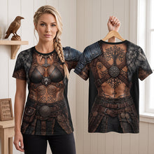 Load image into Gallery viewer, Embrace Your Inner Warrior - Viking Female Warrior Shirt - Customizable Gift for Adventurers &amp; Mythology Lovers
