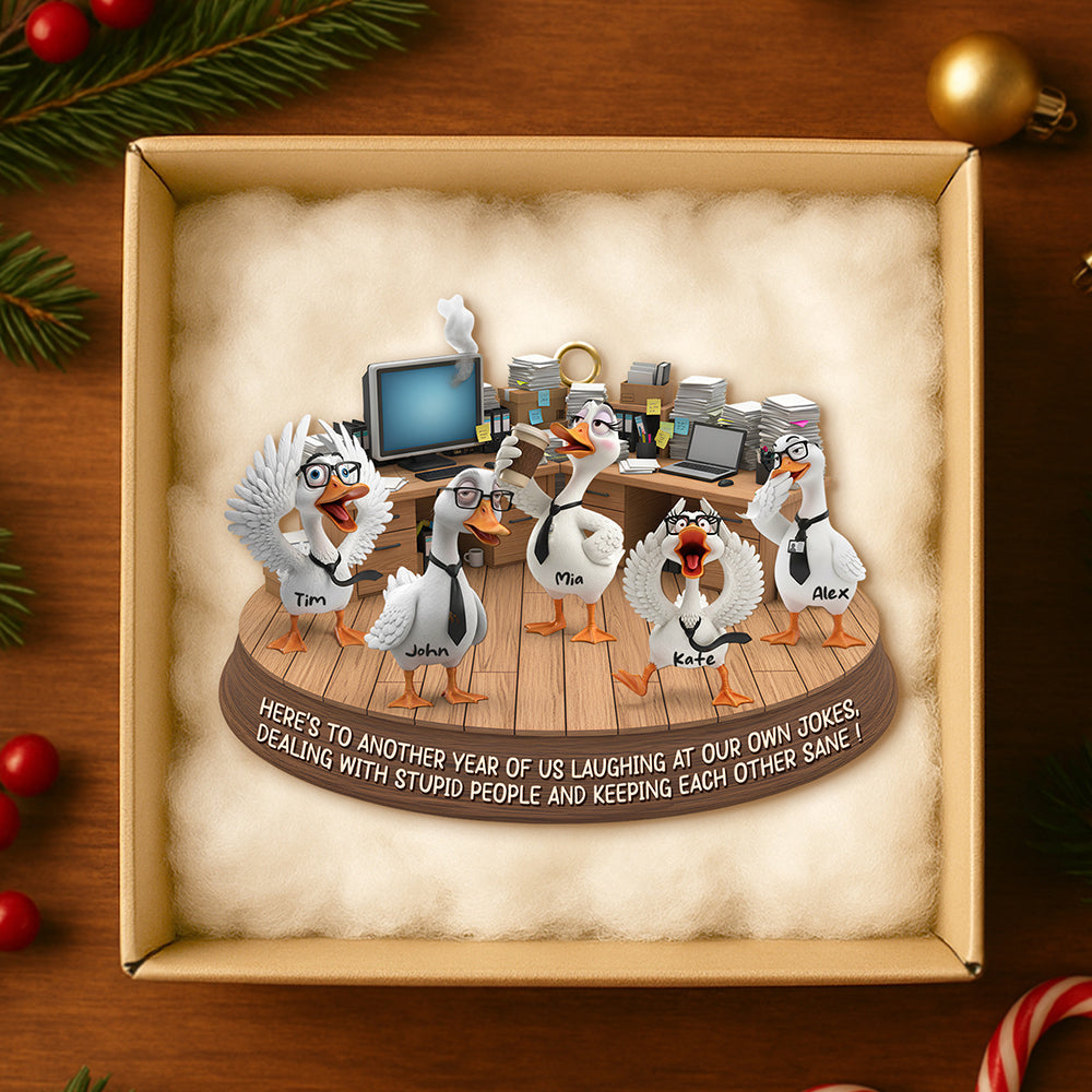 Silly Goose Coworker Christmas Ornament - Personalized Gift for Fun-Loving Colleagues Ornament PopCulturePrints