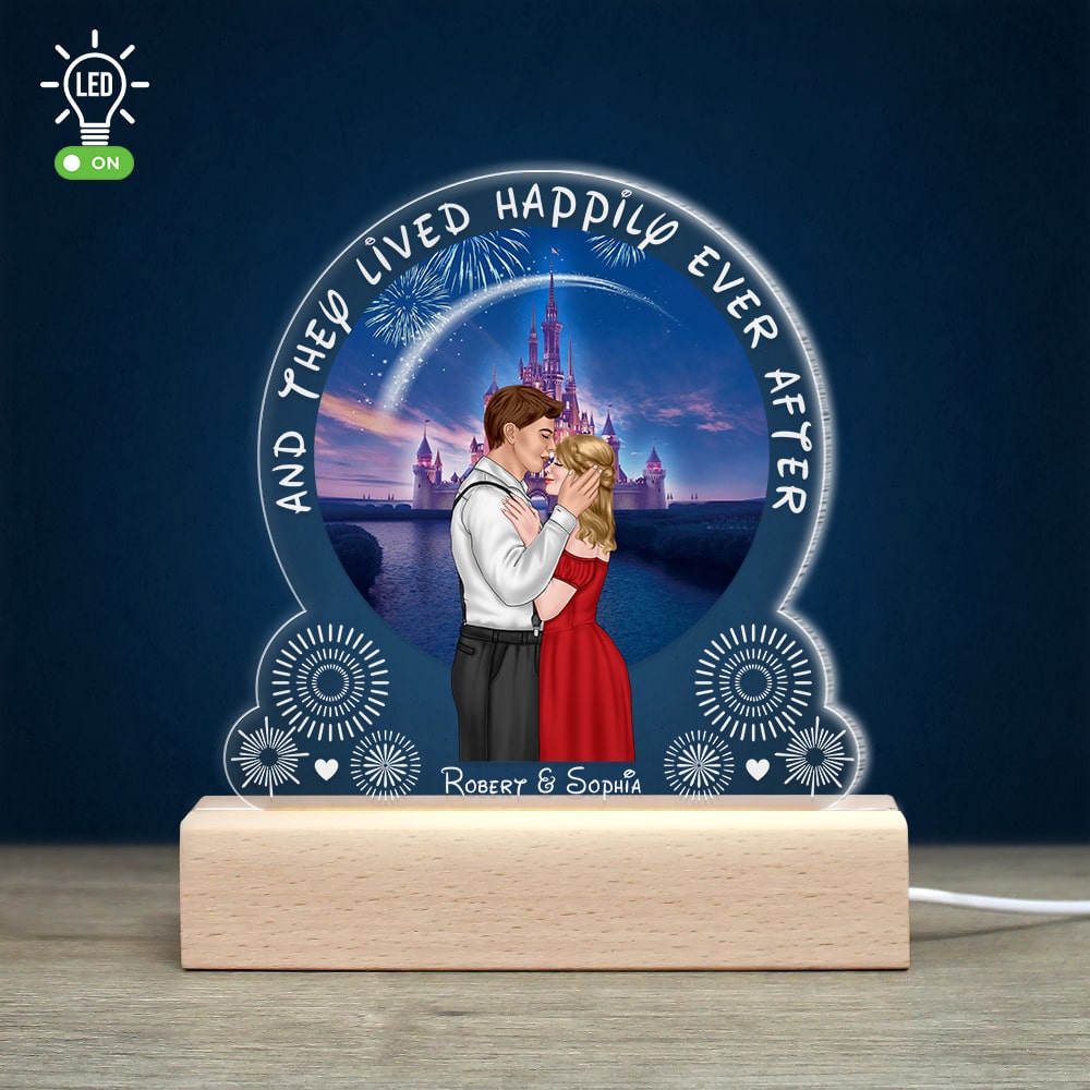 Personalized Couple LED Light - Valentine's Day Gifts - Happily Ever After Gift Led Night Light PopCulturePrints